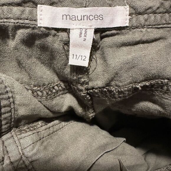 Maurice's Olive Green Linen Shorts Size 11/12 -NWT - Picture 6 of 7